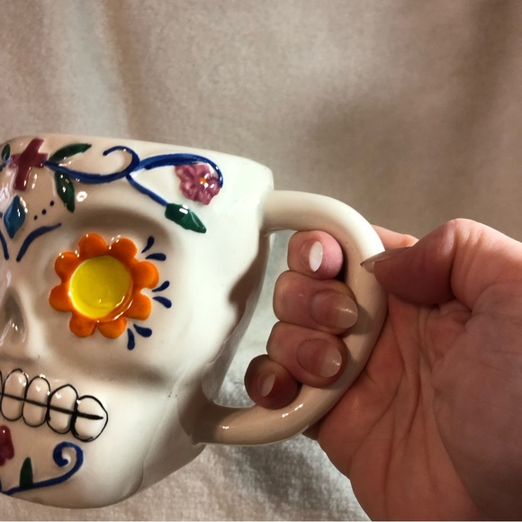 Dia de los Muertos Day of the Dead sugar skull coffee mugs -set of 2 - Picture 7 of 9